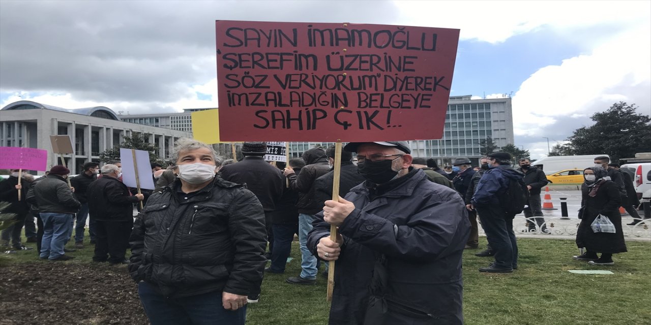 İBB önünde KİPTAŞ'ın kentsel dönüşüm projesi protesto edildi