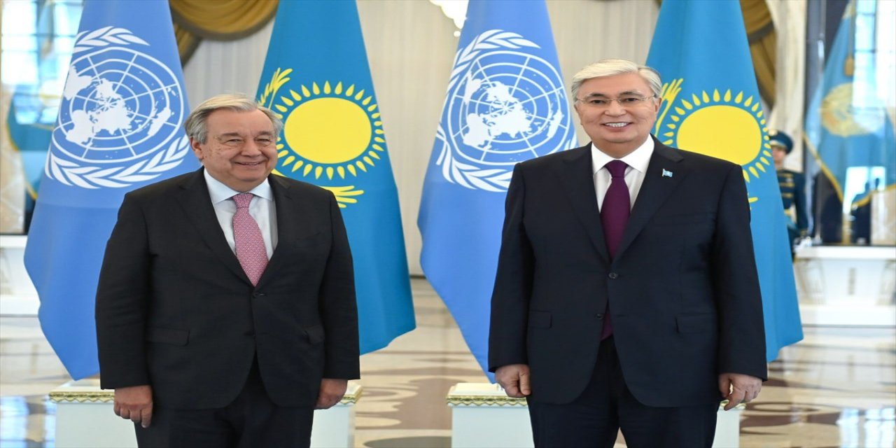 Kazakistan Cumhurbaşkanı Kasım Cömert Tokayev, Birleşmiş Milletler (BM) Genel Sekreteri Antonio Guterres ile bir araya geldi.