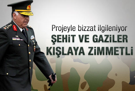 Şehit ve gazi ailelerini birliklere zimmetlendi